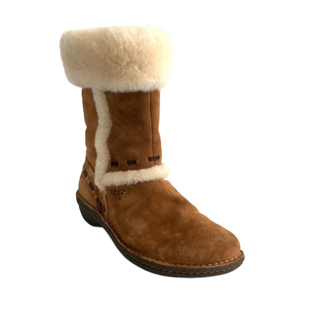 UGG Australia Suede Elijo Lined Cozy Sheepskin Boots 7